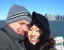 03 * Satoko and Markus on the Liberty ferry boat south of Manhattan